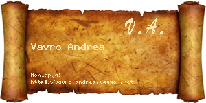 Vavro Andrea névjegykártya